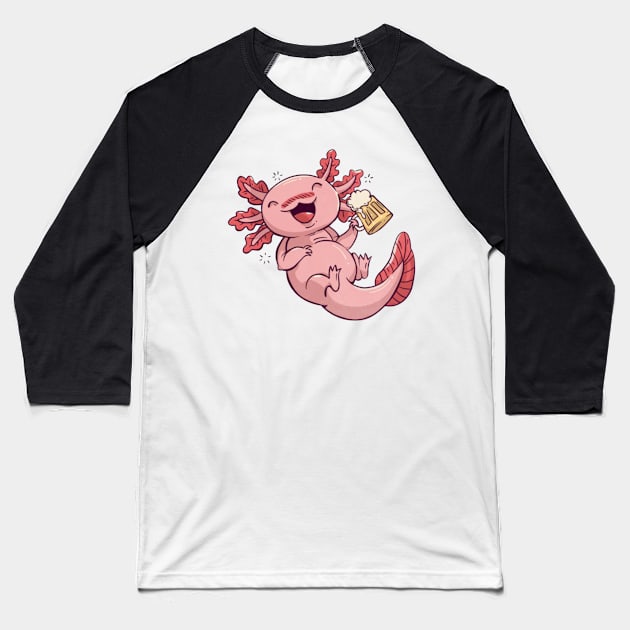 Axolotl Baseball T-Shirt by Digital-Zoo